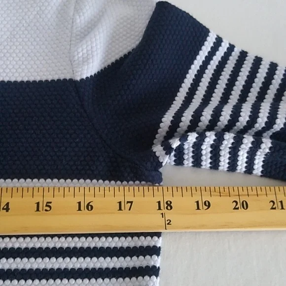 Lilly Pulitzer Dress Navy White Striped Marlow 3/4 sleeve Like new size Medium - Picture 10 of 15